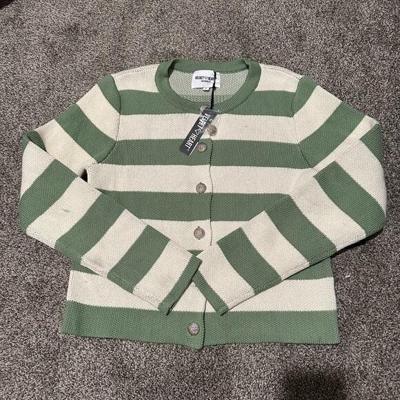 VELVET HEART Women's Stripe Cardigan Size S In Ivory Multi - Picture 4 of 15